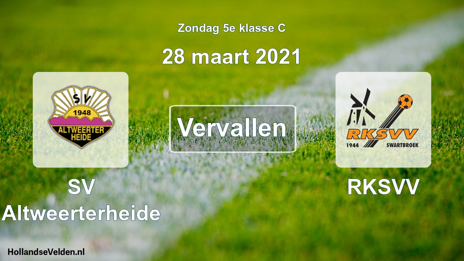 Scheduled Match: SV Altweerterheide - RKSVV (28 March 2021)