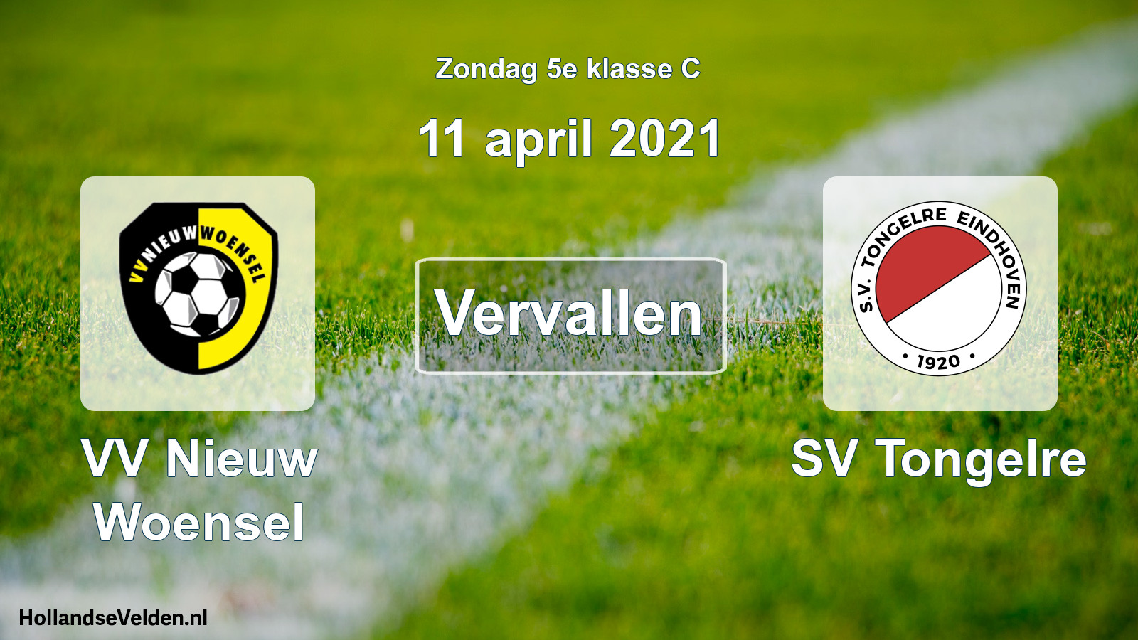Scheduled Match: VV Nieuw Woensel - SV Tongelre (11 April 2021)