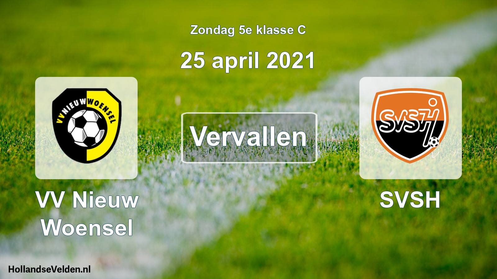 Scheduled Match: VV Nieuw Woensel - SVSH (25 April 2021)