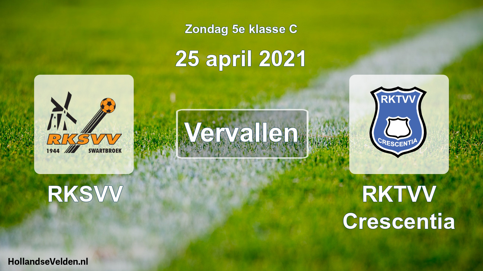 Scheduled Match: RKSVV - RKTVV Crescentia (25 April 2021)