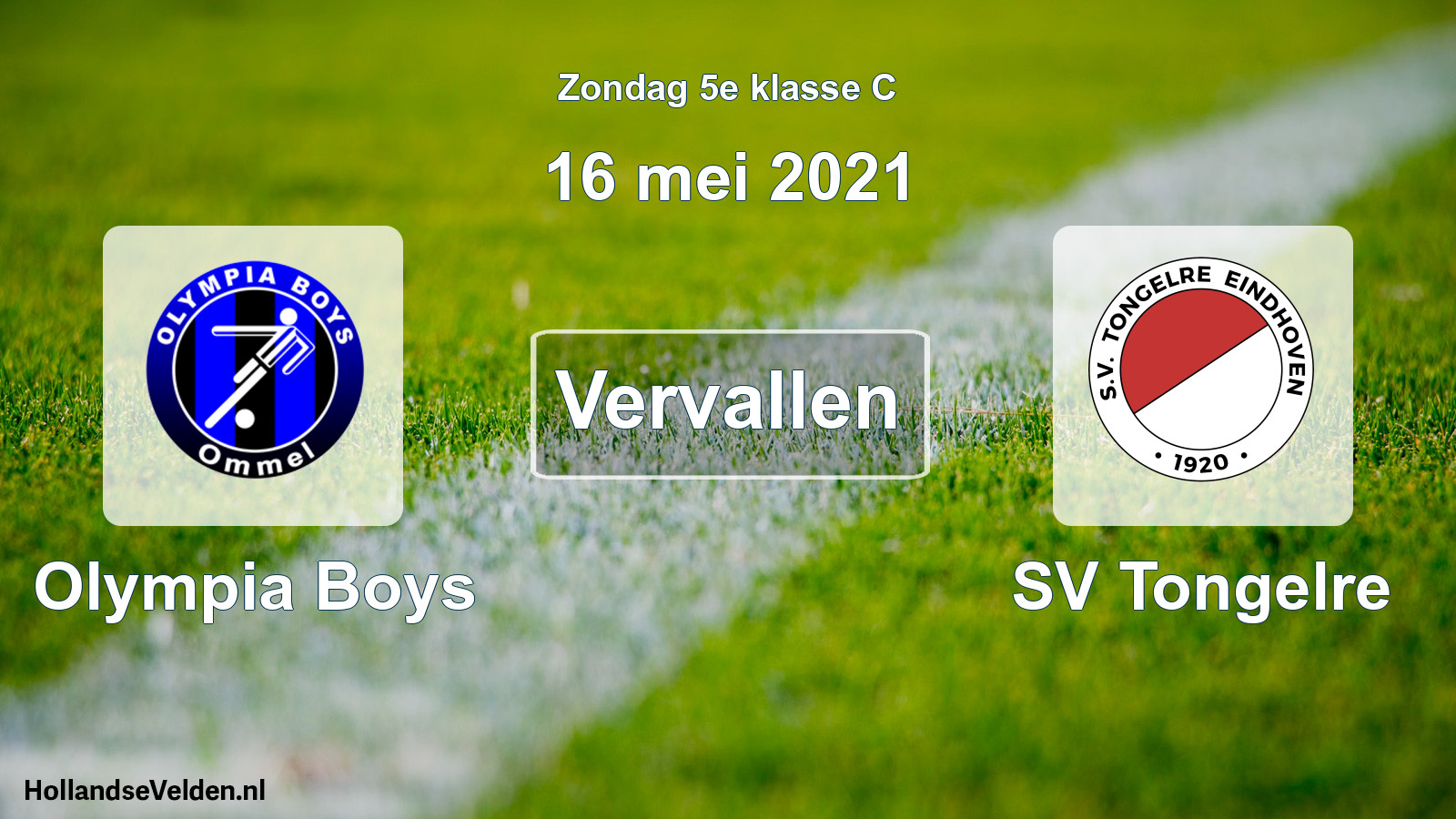 Scheduled Match: Olympia Boys - SV Tongelre (16 May 2021)