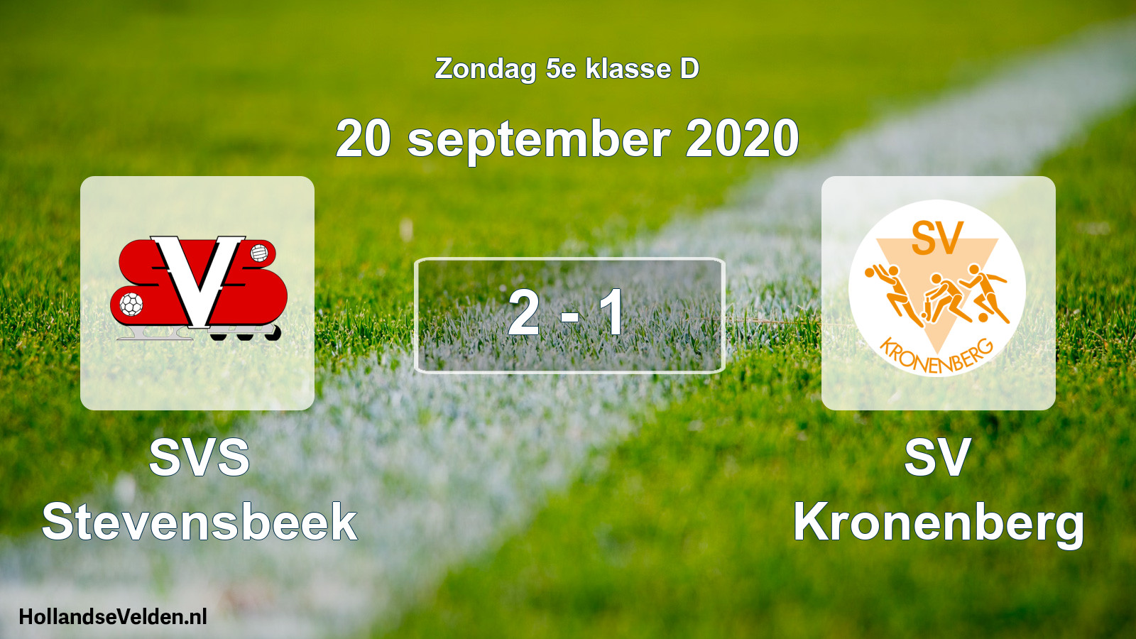 Total number of matches played: SVS Stevensbeek - SV Kronenberg 2 - 1 (20 September 2020)
