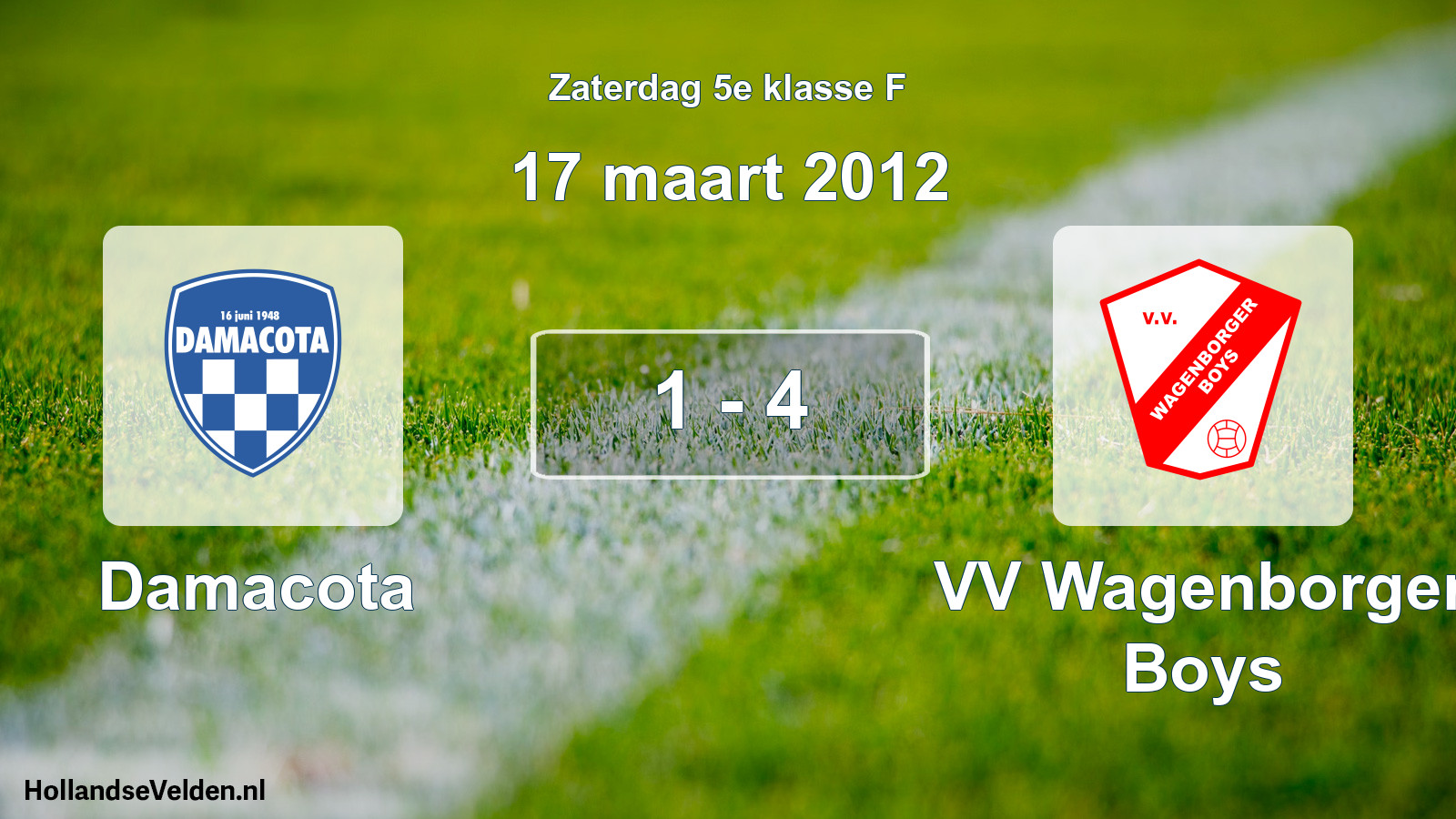 Total number of matches played: Damacota - VV Wagenborger Boys 1 - 4 (17 March 2012)