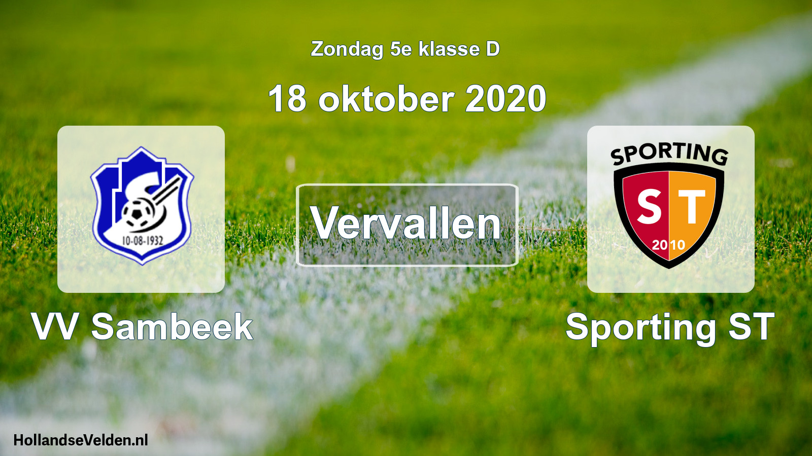 Scheduled Match: VV Sambeek - Sporting ST (18 October 2020)