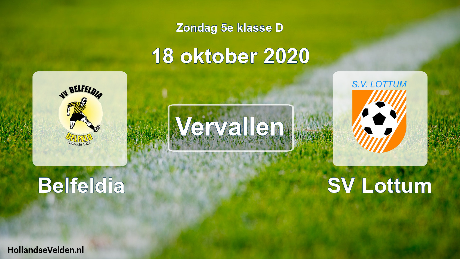 Scheduled Match: Belfeldia - SV Lottum (18 October 2020)