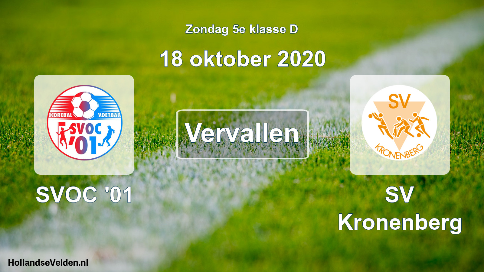 Scheduled Match: SVOC '01 - SV Kronenberg (18 October 2020)
