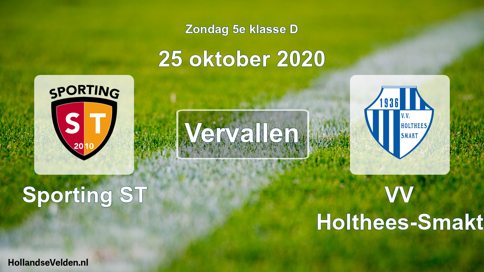 Scheduled Match: Sporting ST - VV Holthees-Smakt (25 October 2020)