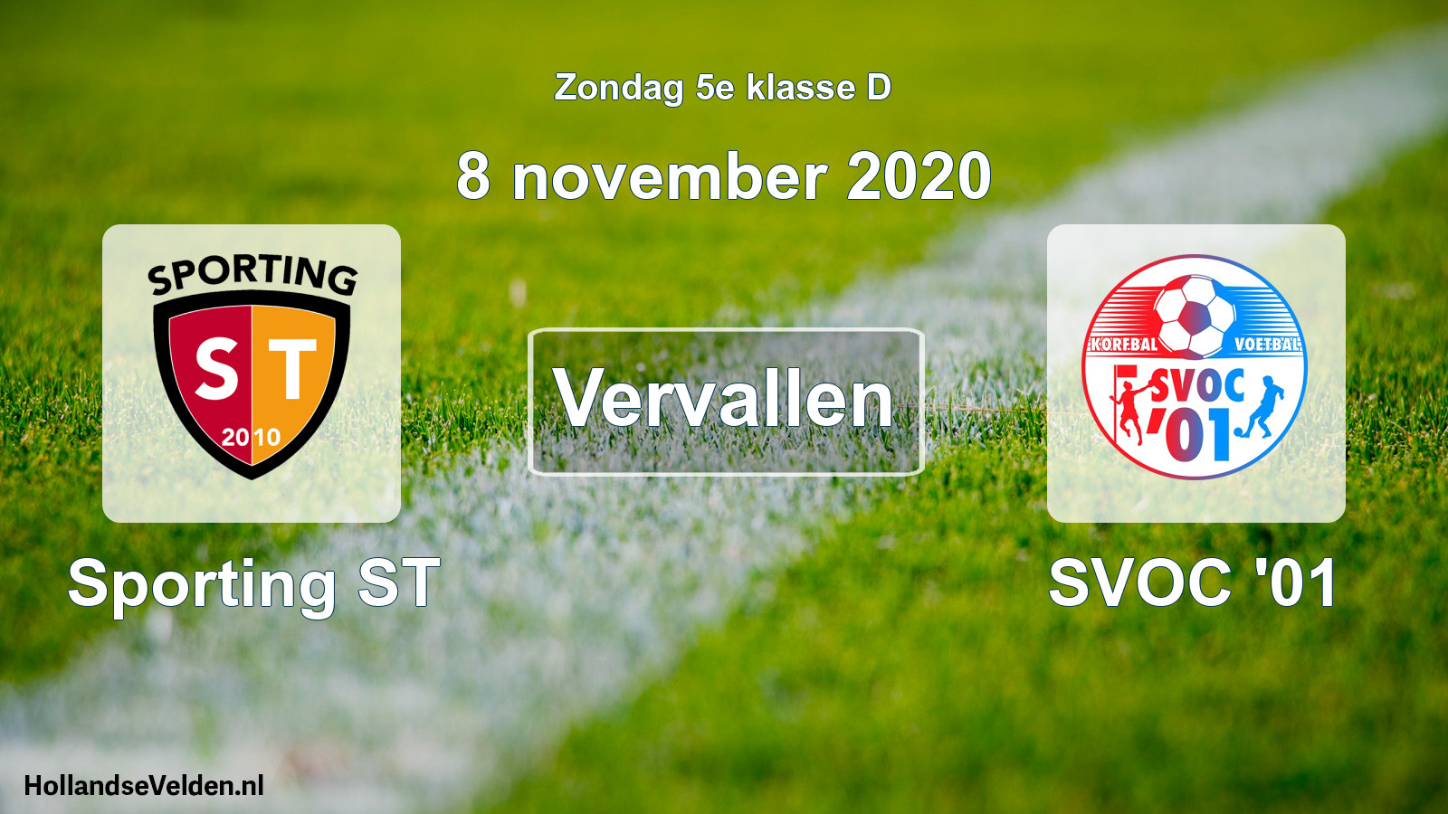 Scheduled Match: Sporting ST - SVOC '01 (8 November 2020)
