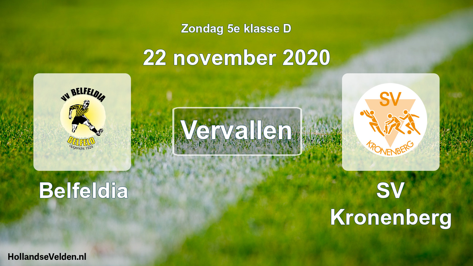 Scheduled Match: Belfeldia - SV Kronenberg (22 November 2020)