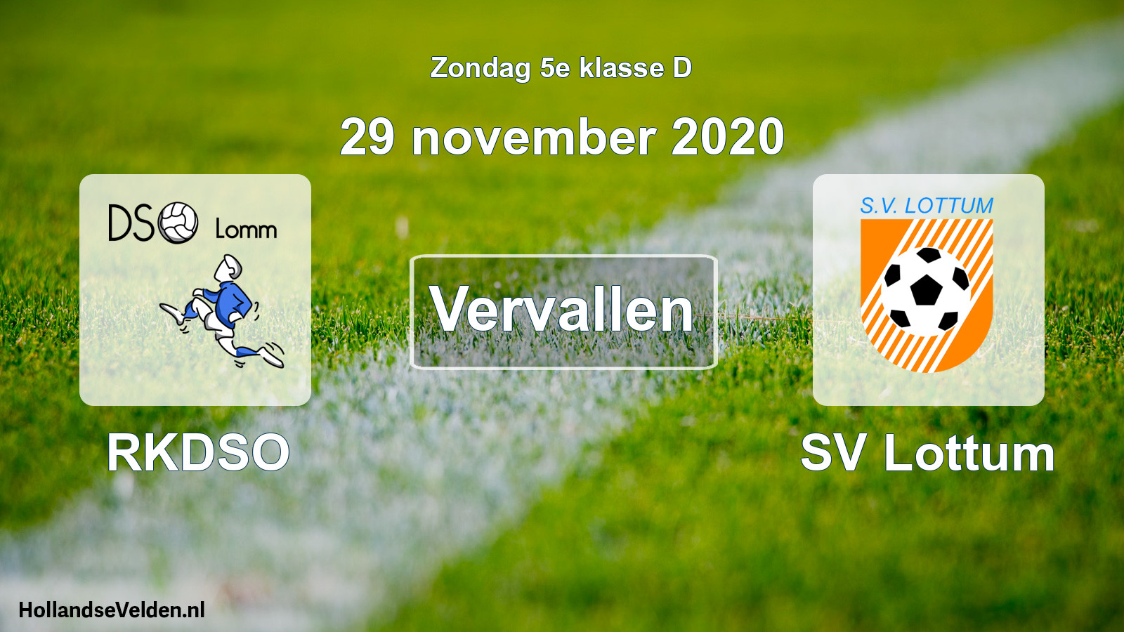 Scheduled Match: RKDSO - SV Lottum (29 November 2020)