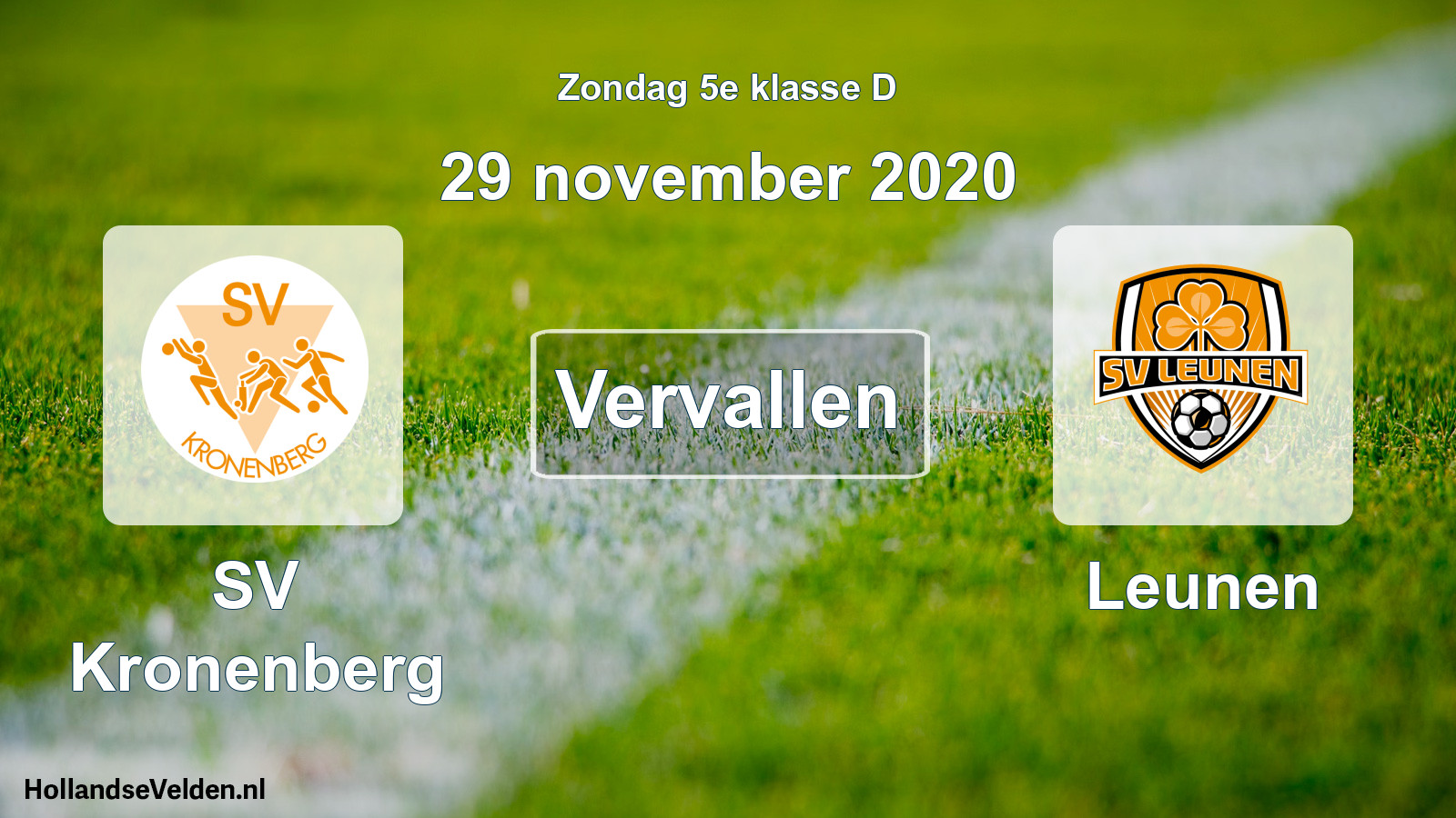 Scheduled Match: SV Kronenberg - Leunen (29 November 2020)