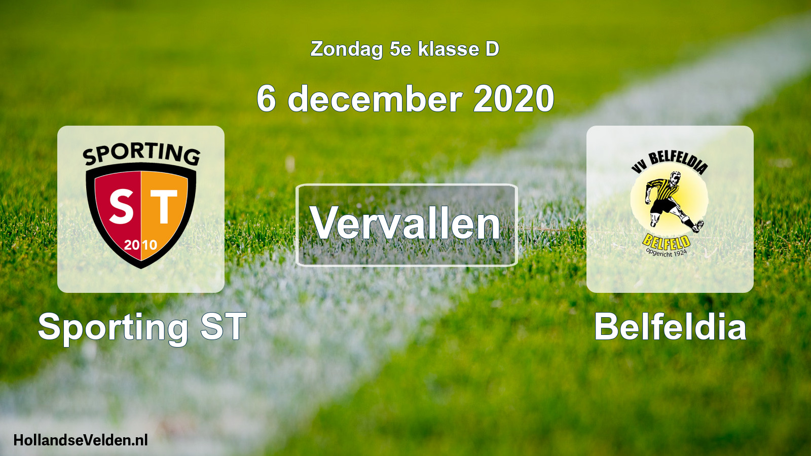 Scheduled Match: Sporting ST - Belfeldia (6 December 2020)