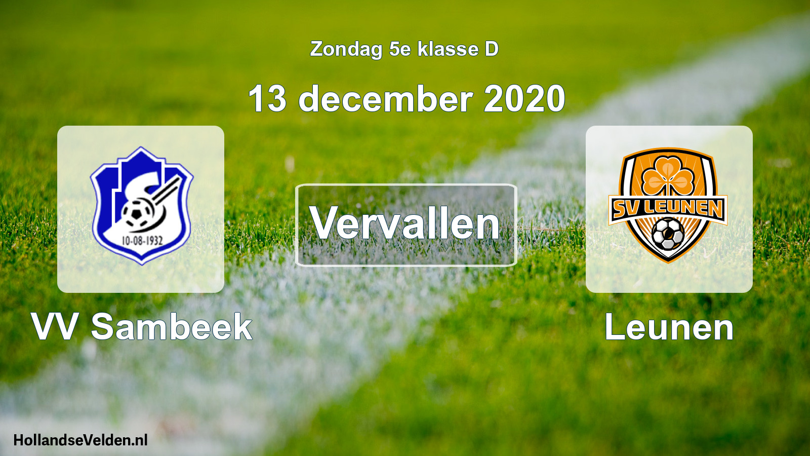 Scheduled Match: VV Sambeek - Leunen (13 December 2020)