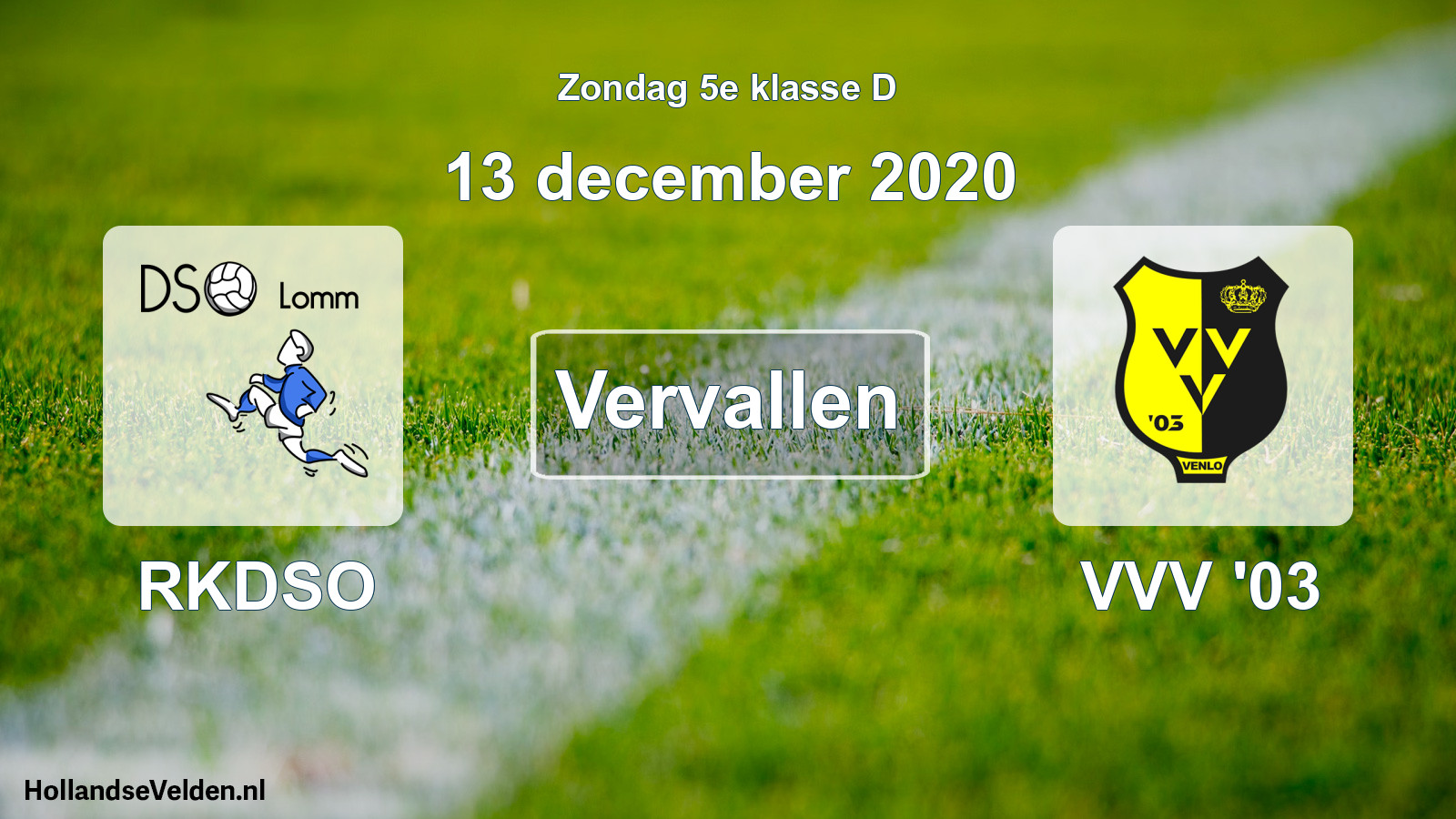 Scheduled Match: RKDSO - VVV '03 (13 December 2020)