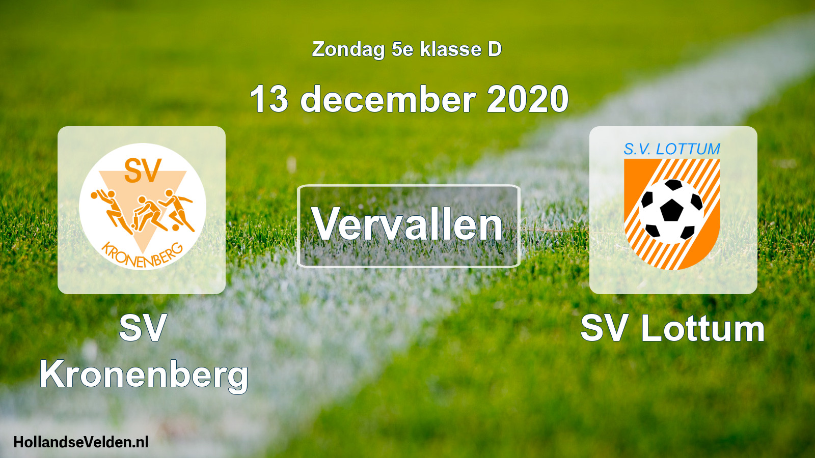 Scheduled Match: SV Kronenberg - SV Lottum (13 December 2020)