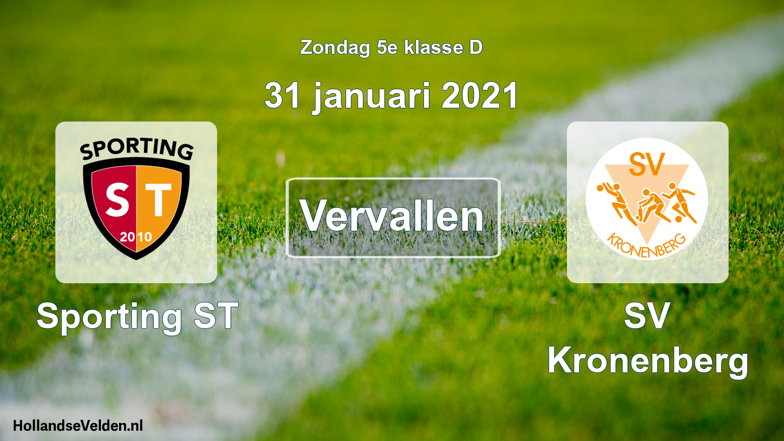 Scheduled Match: Sporting ST - SV Kronenberg (31 January 2021)