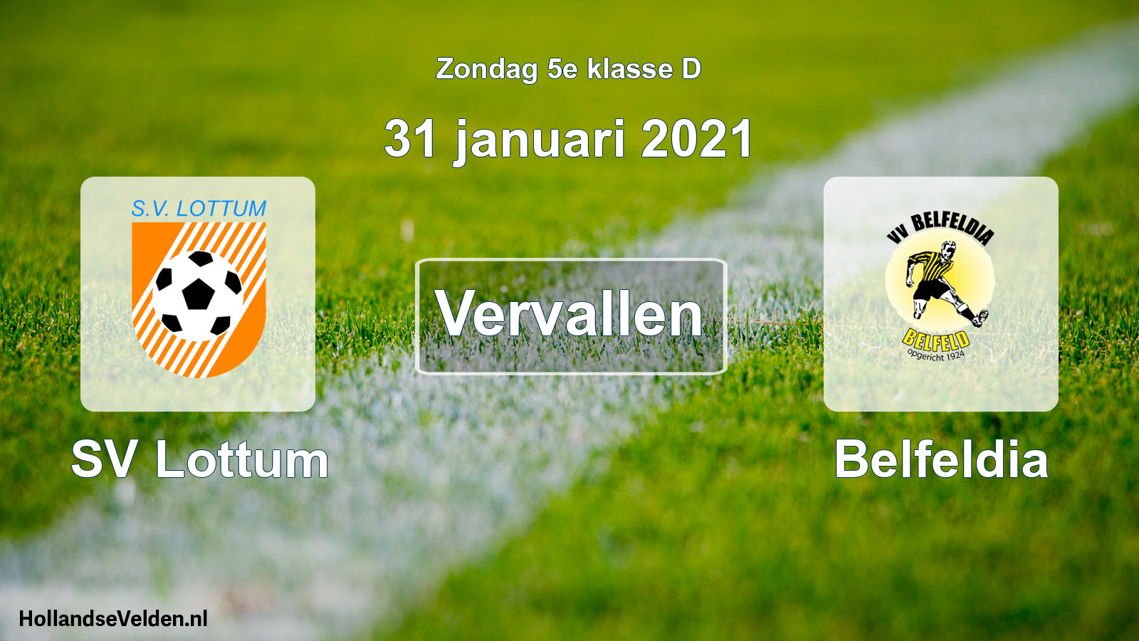 Scheduled Match: SV Lottum - Belfeldia (31 January 2021)