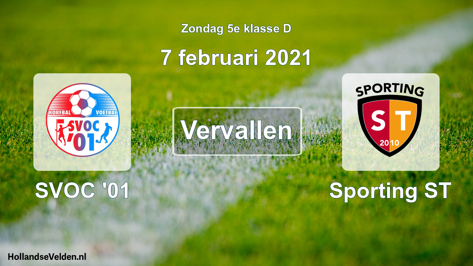 Scheduled Match: SVOC '01 - Sporting ST (7 February 2021)