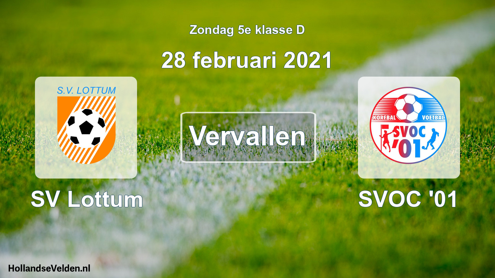 Scheduled Match: SV Lottum - SVOC '01 (28 February 2021)