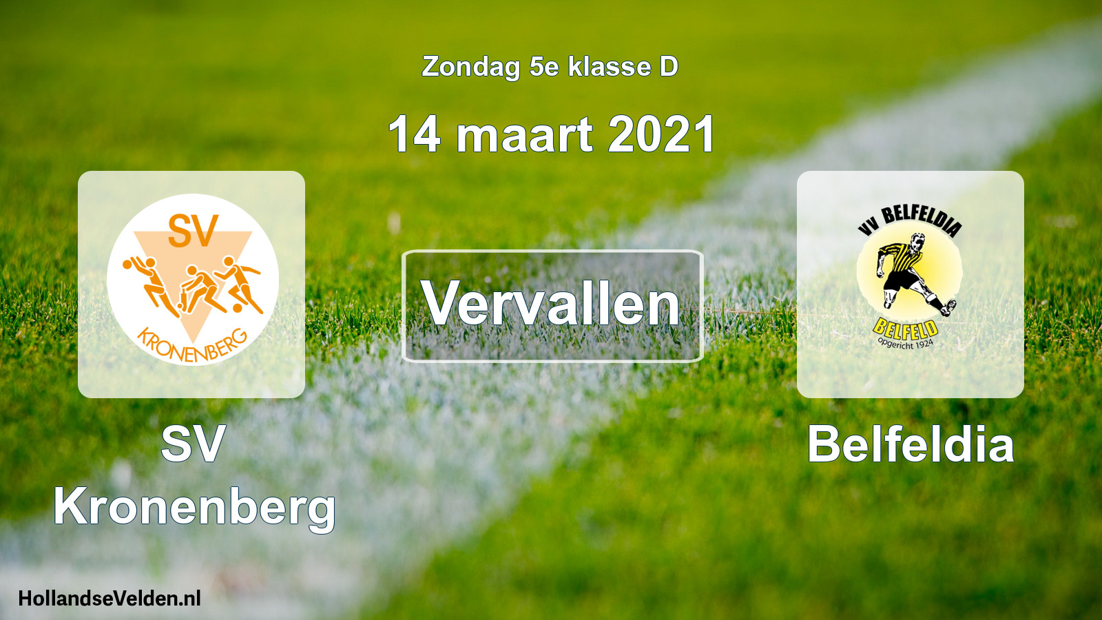 Scheduled Match: SV Kronenberg - Belfeldia (14 March 2021)