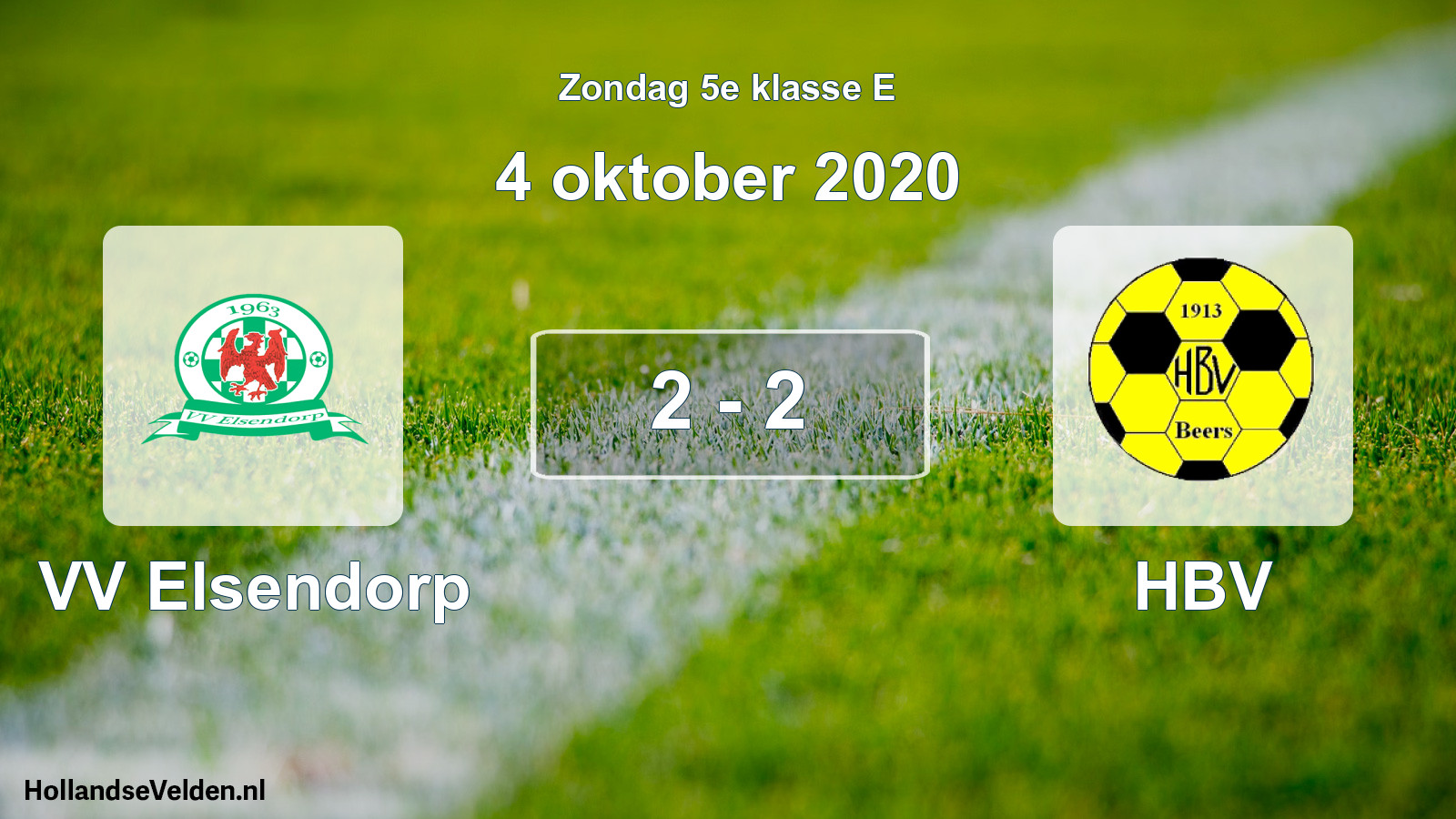 Total number of matches played: VV Elsendorp - HBV 2 - 2 (4 October 2020)