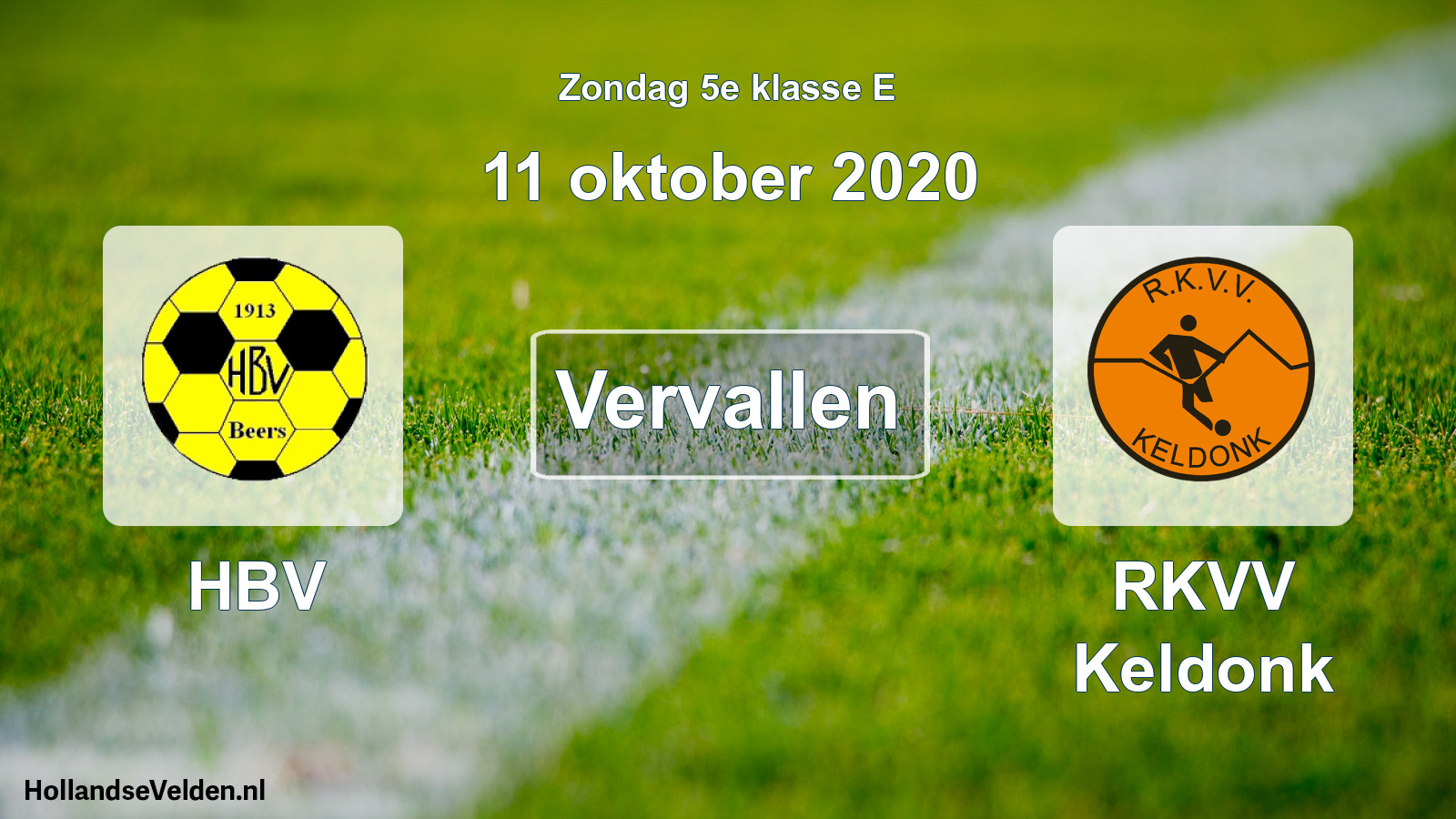 Scheduled Match: HBV - RKVV Keldonk (11 October 2020)