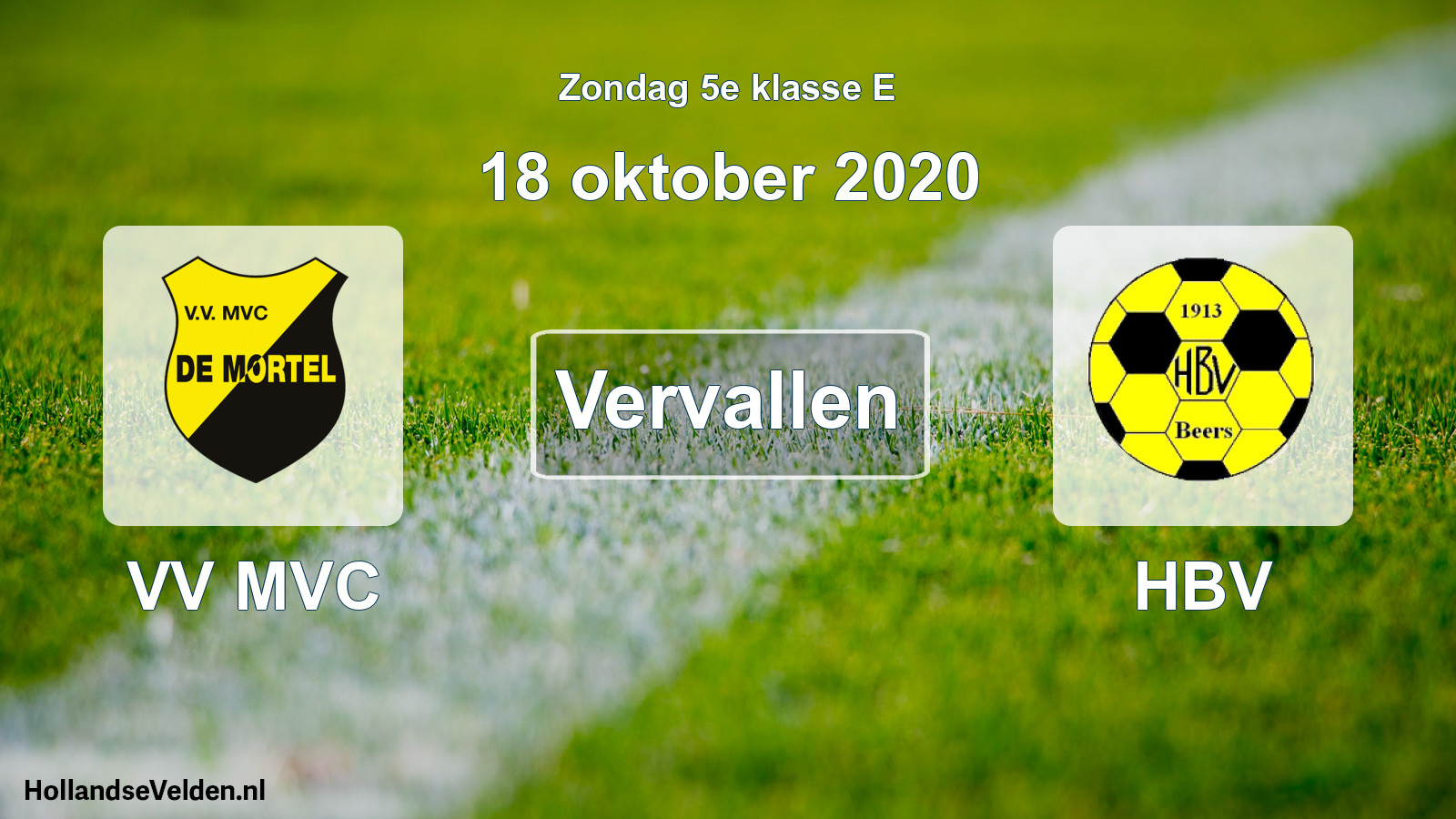 Scheduled Match: VV MVC - HBV (18 October 2020)