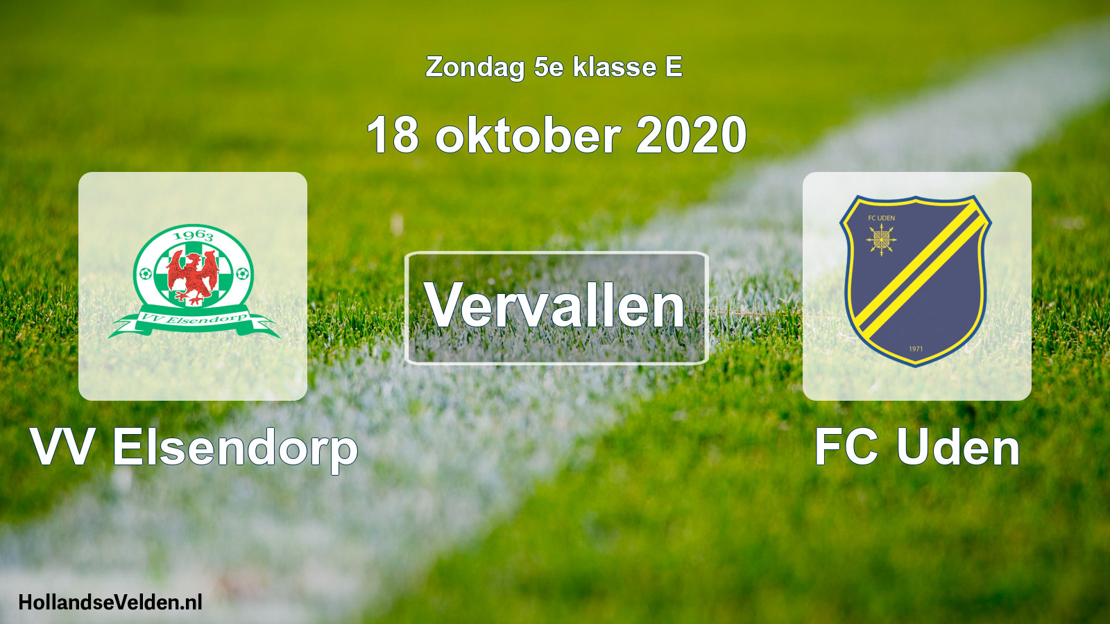 Scheduled Match: VV Elsendorp - FC Uden (18 October 2020)