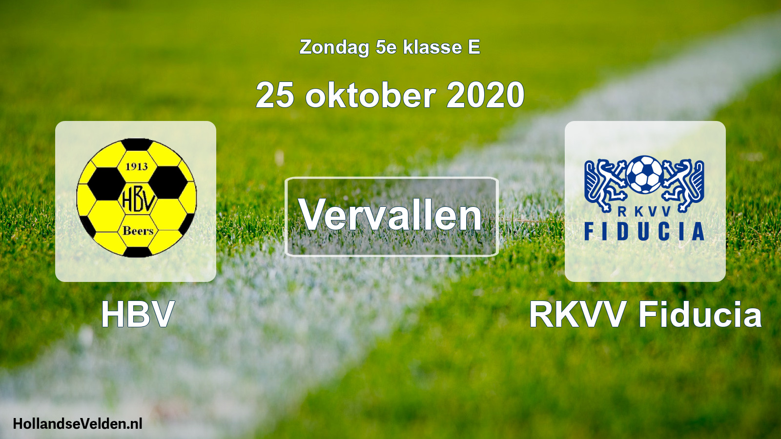 Scheduled Match: HBV - RKVV Fiducia (25 October 2020)