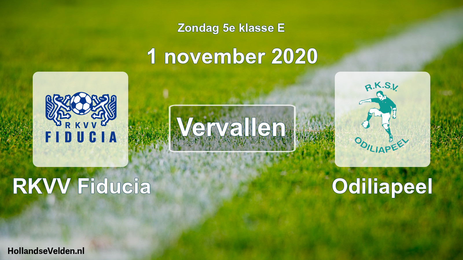 Scheduled Match: RKVV Fiducia - Odiliapeel (1 November 2020)