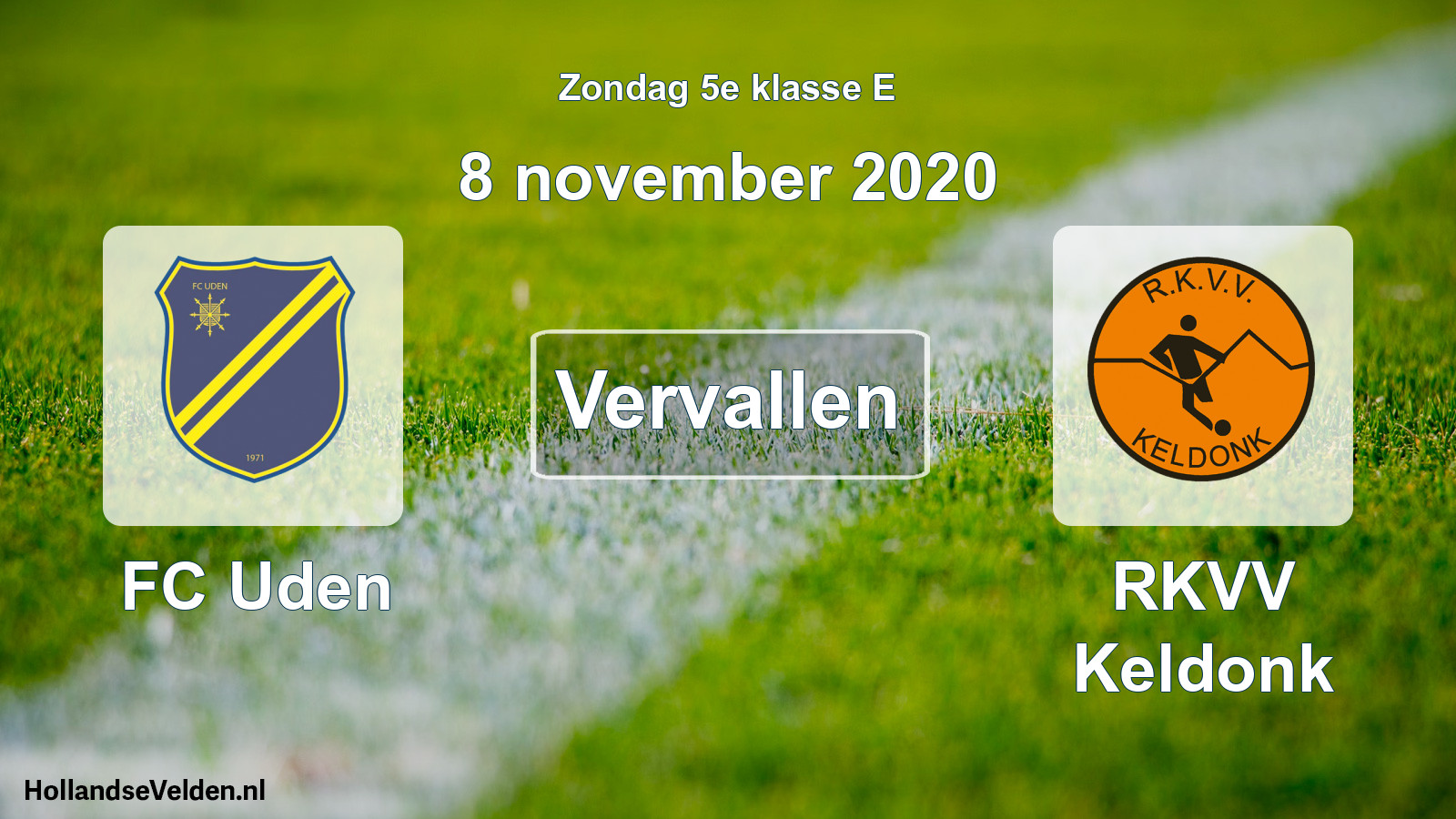 Scheduled Match: FC Uden - RKVV Keldonk (8 November 2020)
