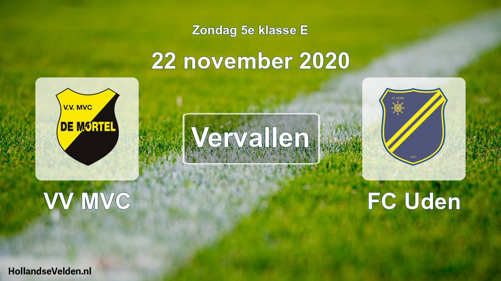 Scheduled Match: VV MVC - FC Uden (22 November 2020)