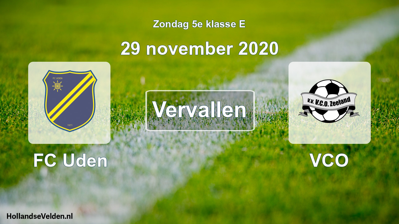 Scheduled Match: FC Uden - VCO (29 November 2020)