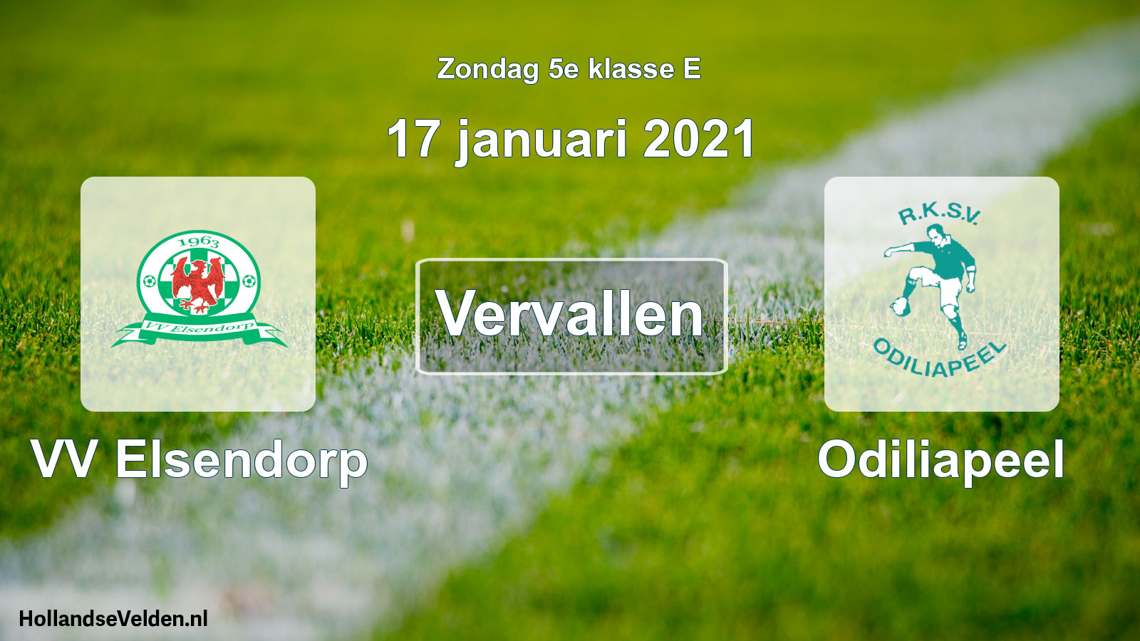Scheduled Match: VV Elsendorp - Odiliapeel (17 January 2021)