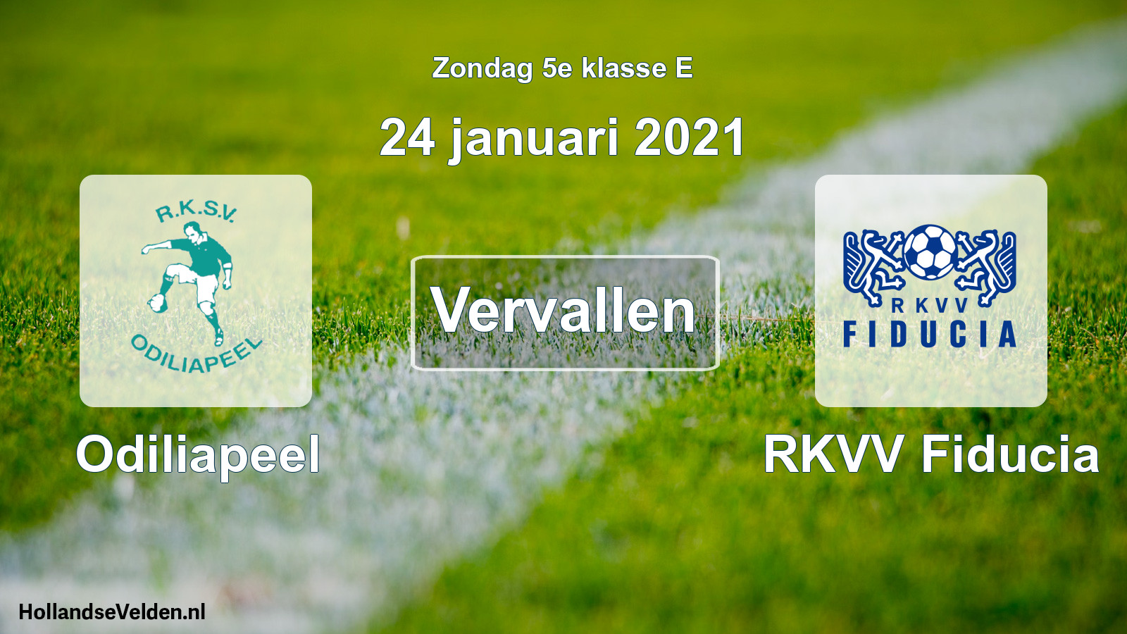 Scheduled Match: Odiliapeel - RKVV Fiducia (24 January 2021)