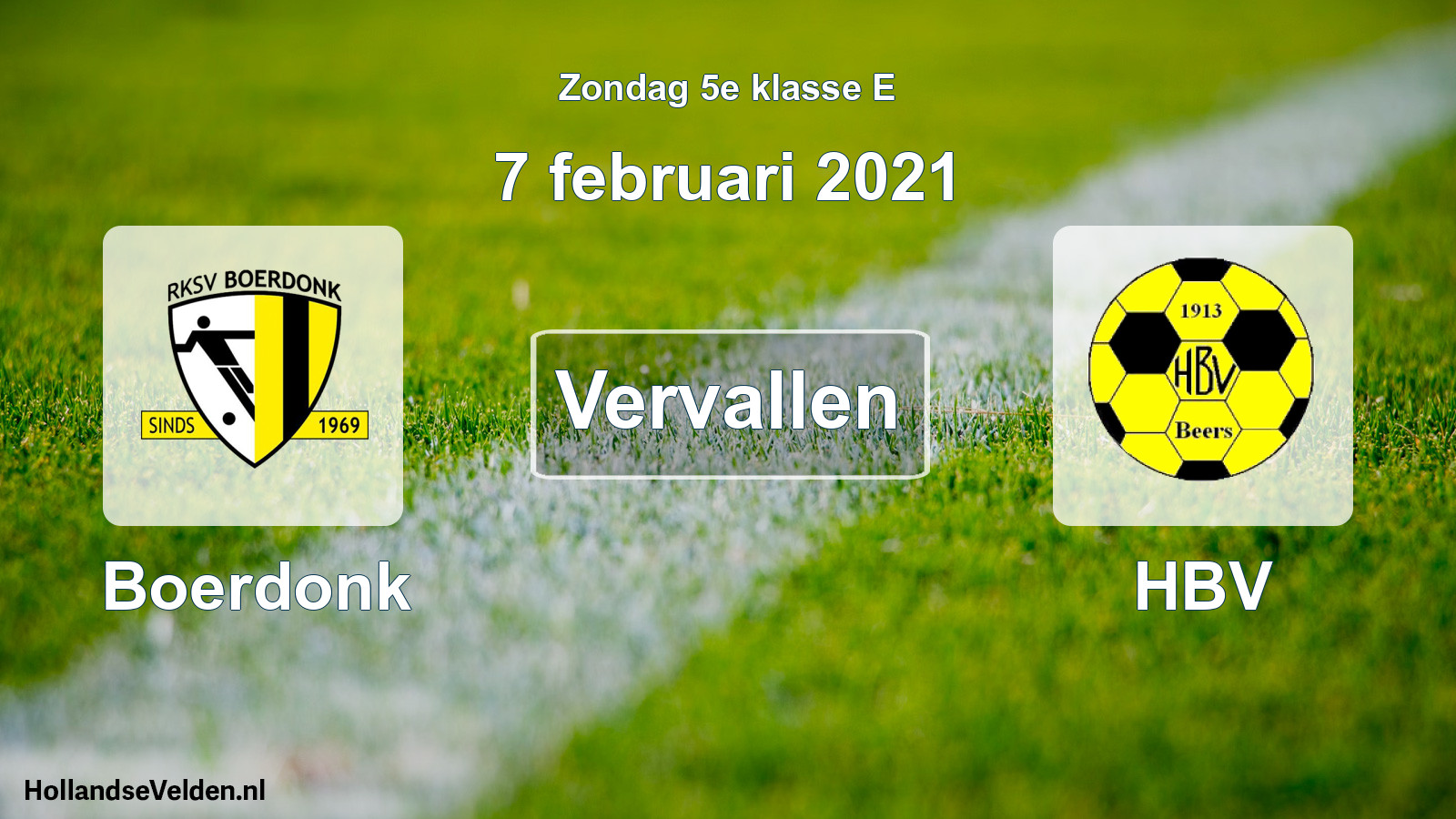 Scheduled Match: Boerdonk - HBV (7 February 2021)