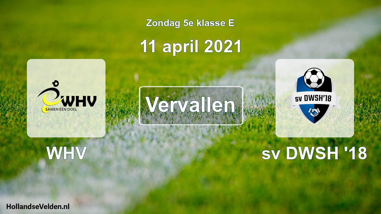 Scheduled Match: WHV - sv DWSH '18 (11 April 2021)