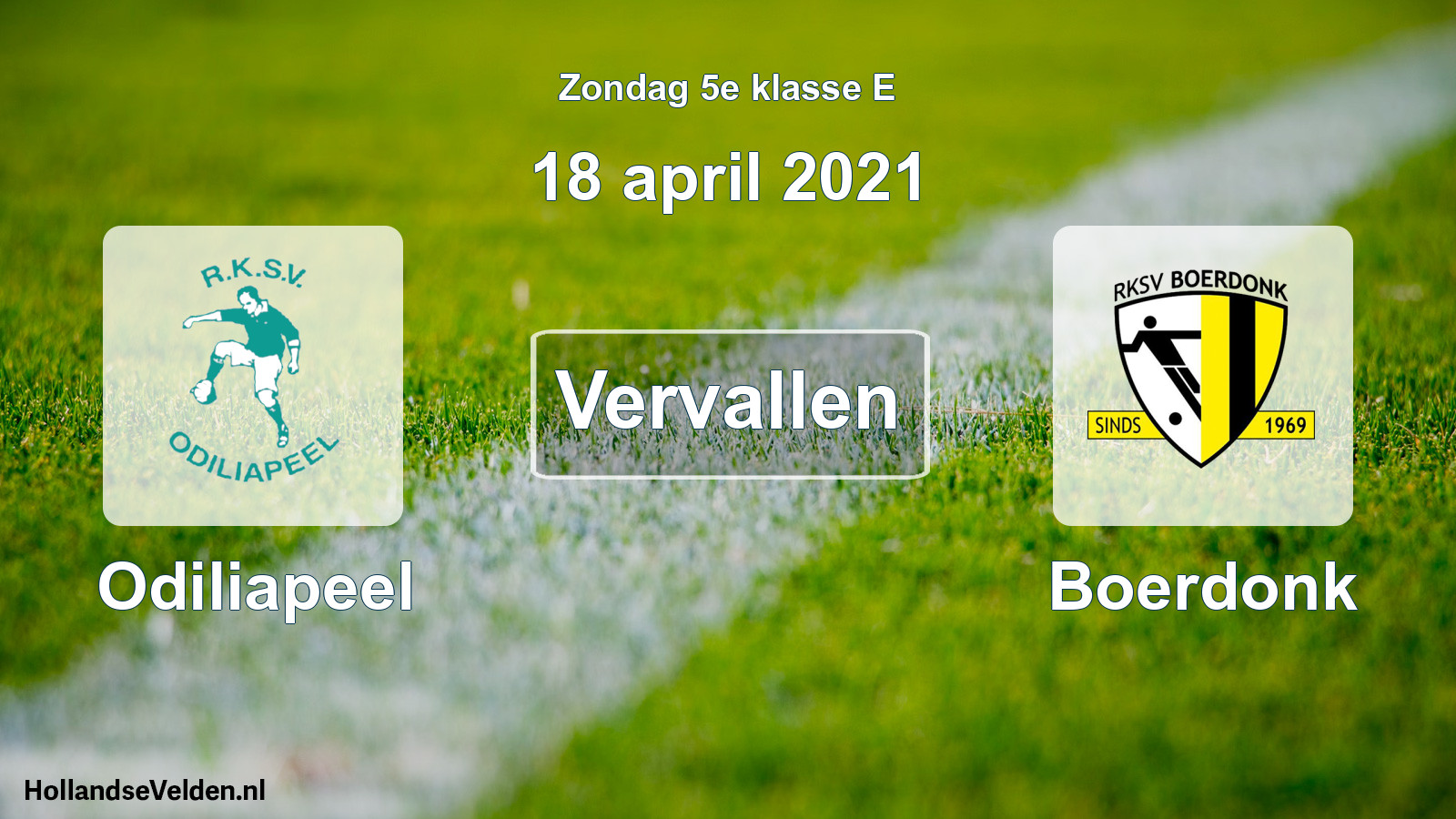 Scheduled Match: Odiliapeel - Boerdonk (18 April 2021)