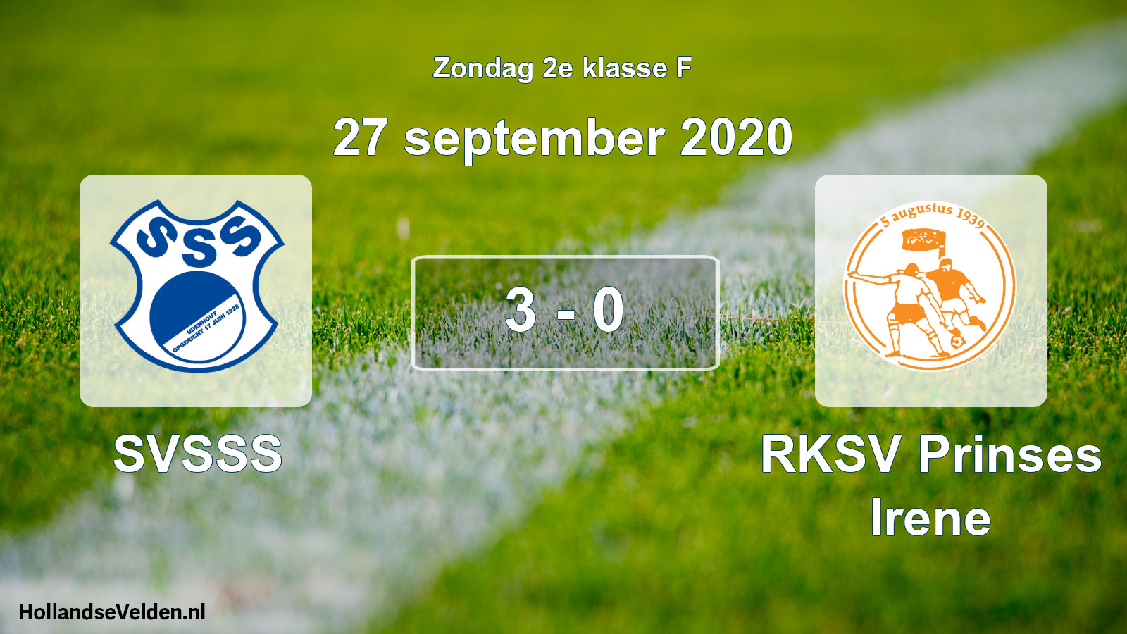 Total number of matches played: SVSSS - RKSV Prinses Irene 3 - 0 (27 September 2020)