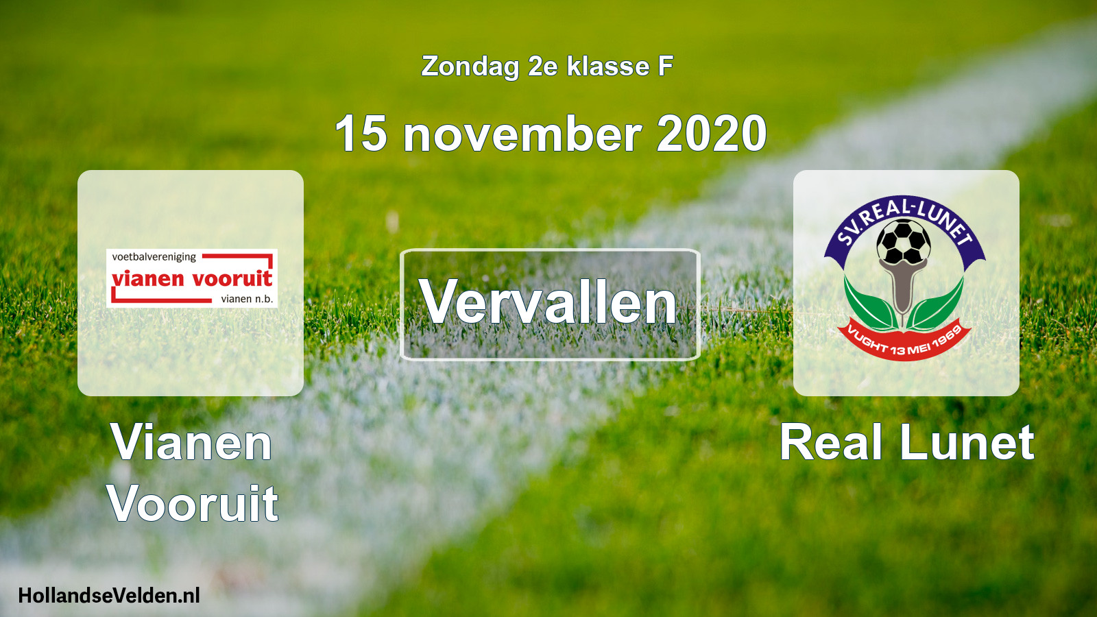 Scheduled Match: Vianen Vooruit - Real Lunet (15 November 2020)