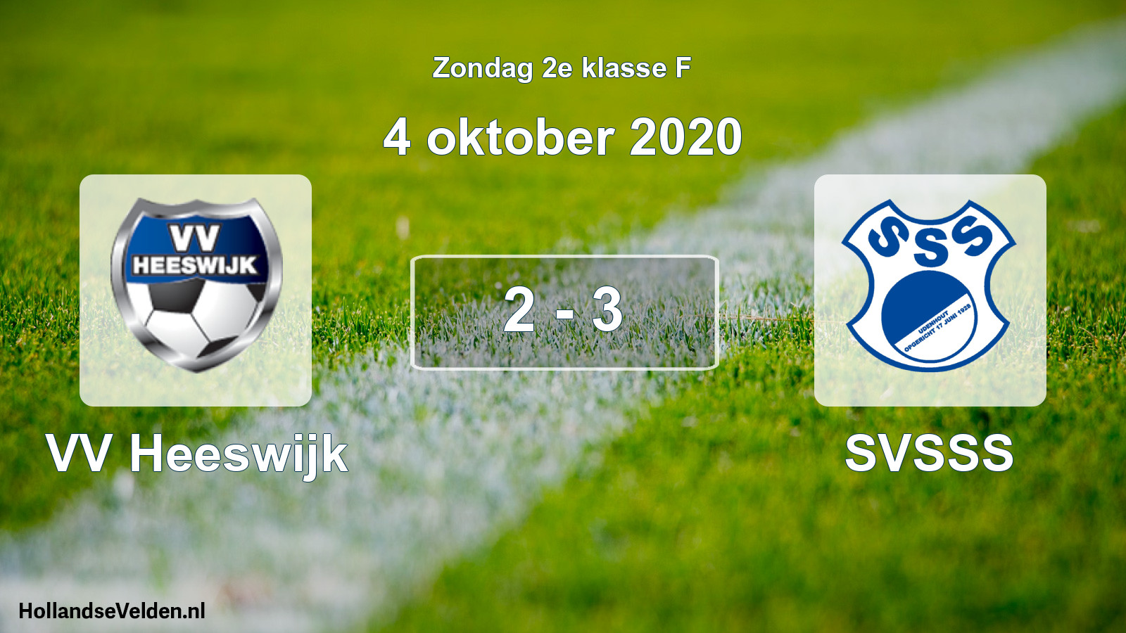 Total number of matches played: VV Heeswijk - SVSSS 2 - 3 (4 October 2020)