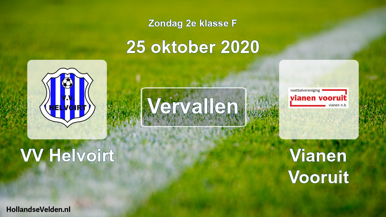 Scheduled Match: VV Helvoirt - Vianen Vooruit (25 October 2020)