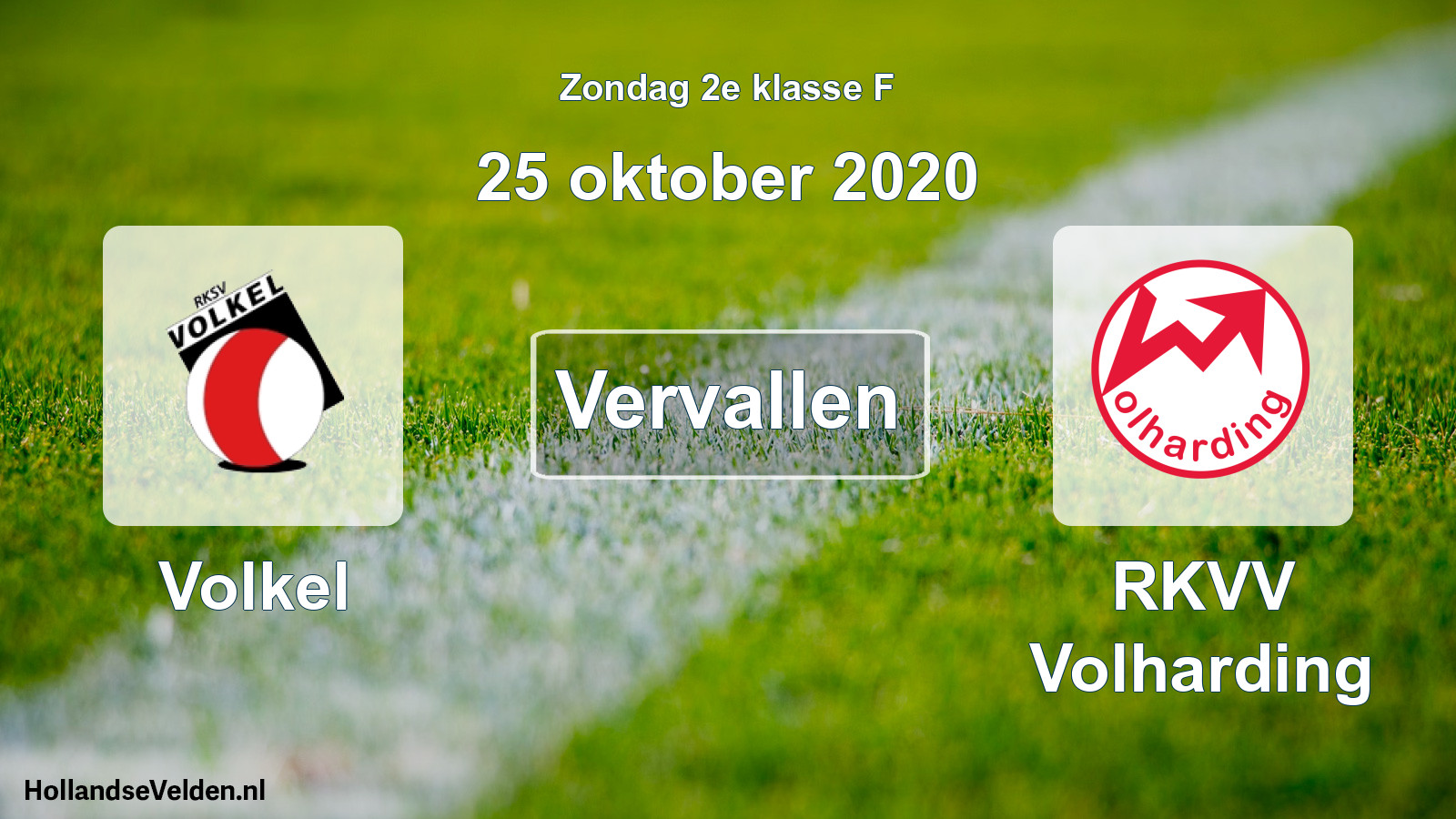 Scheduled Match: Volkel - RKVV Volharding (25 October 2020)