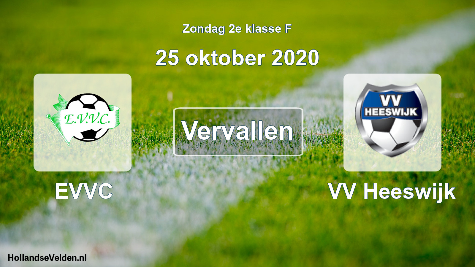 Scheduled Match: EVVC - VV Heeswijk (25 October 2020)