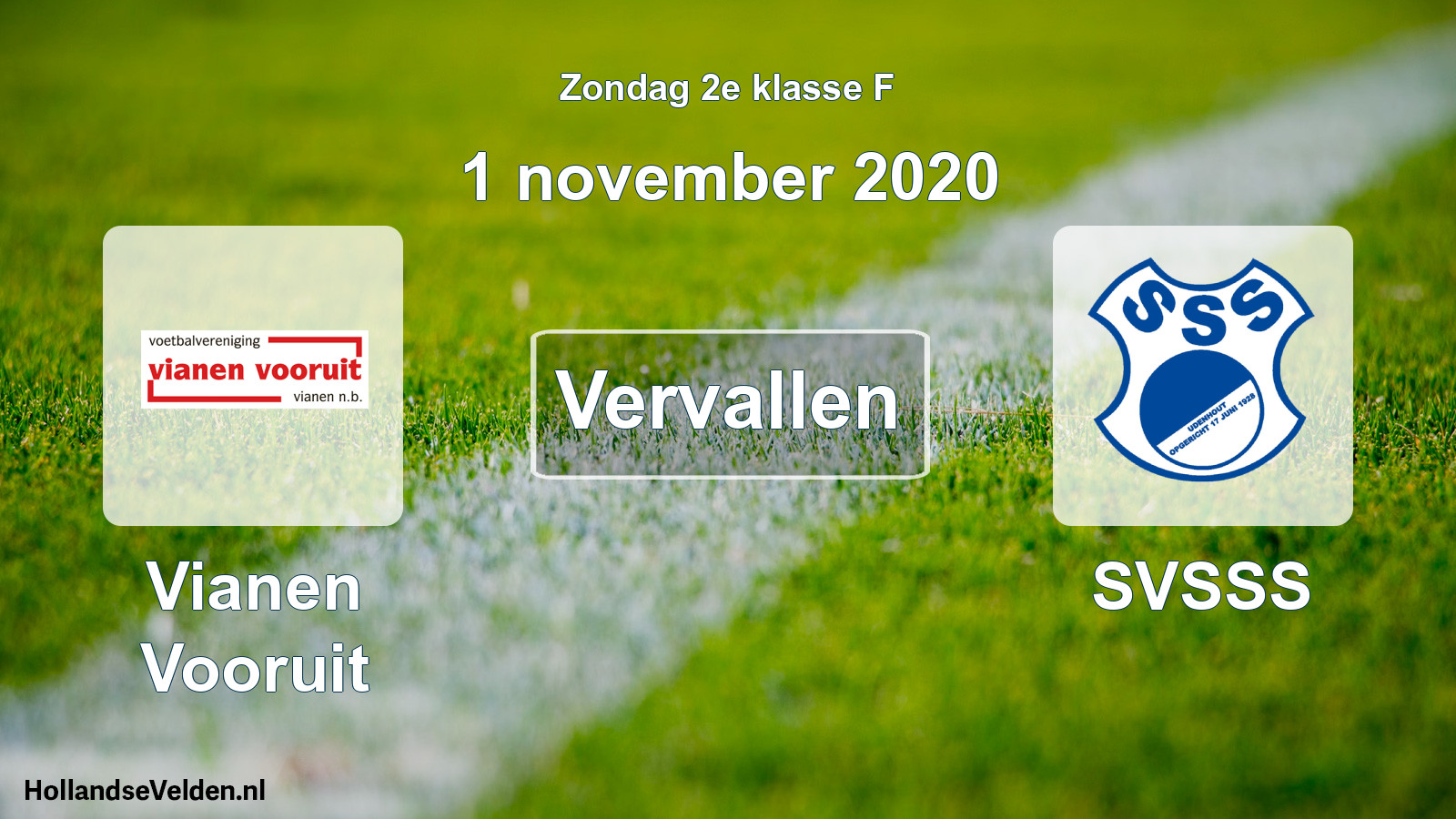 Scheduled Match: Vianen Vooruit - SVSSS (1 November 2020)