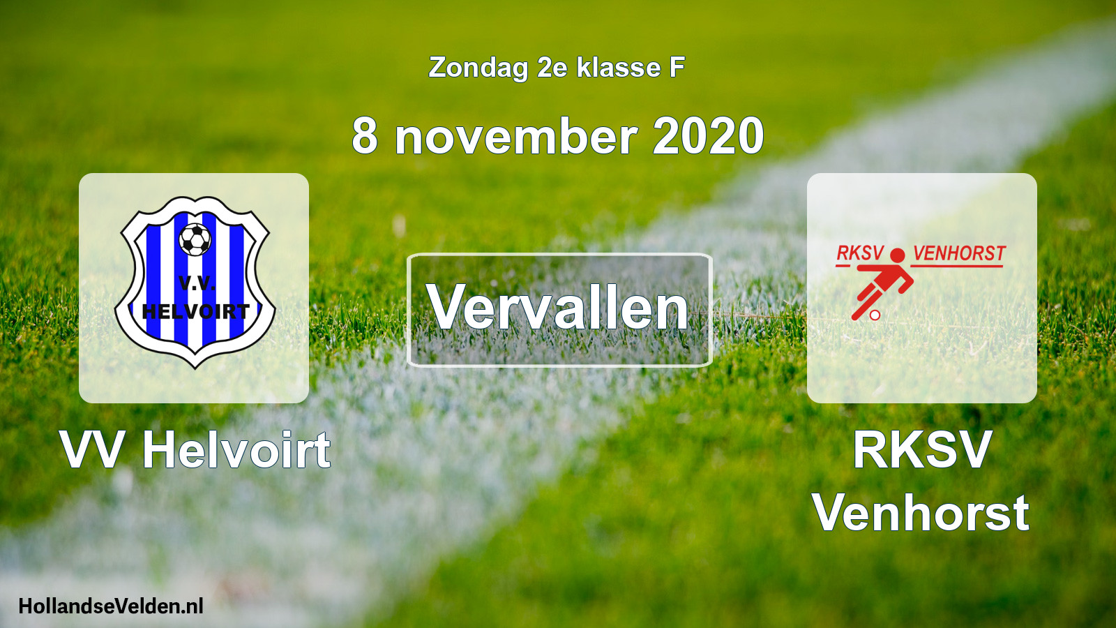 Scheduled Match: VV Helvoirt - RKSV Venhorst (8 November 2020)