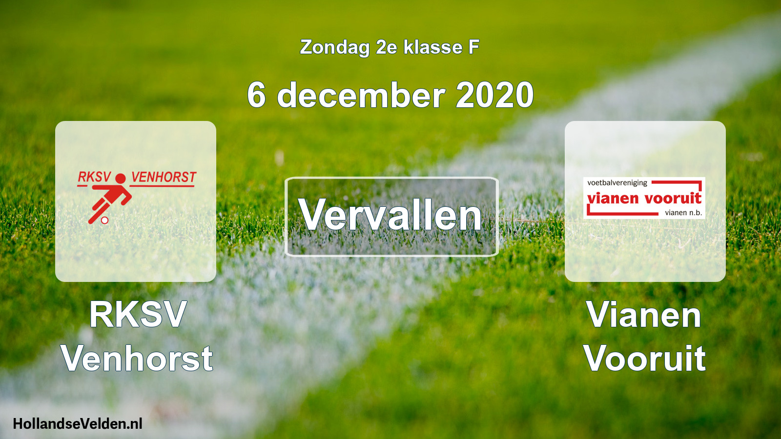 Scheduled Match: RKSV Venhorst - Vianen Vooruit (6 December 2020)