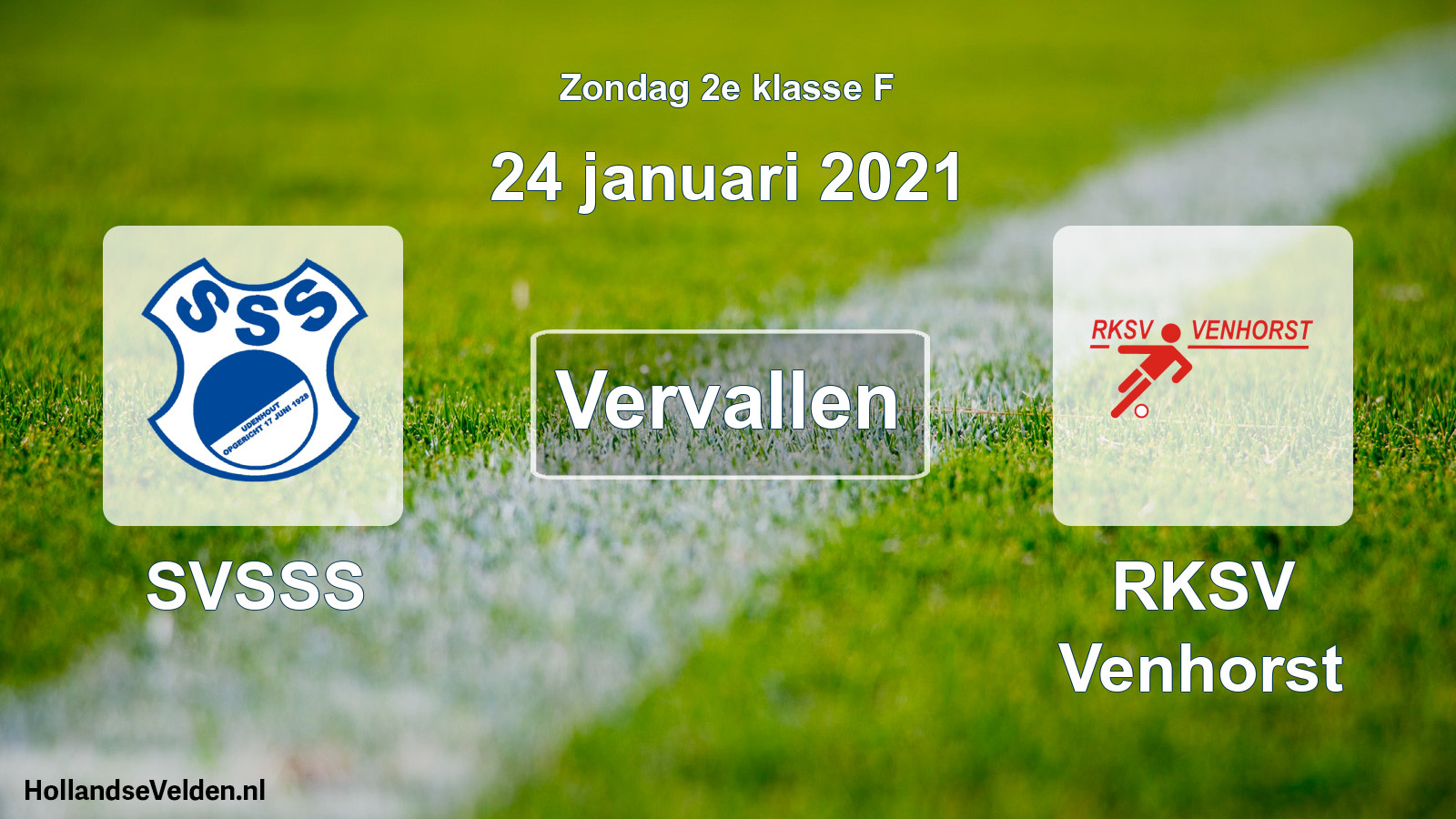 Scheduled Match: SVSSS - RKSV Venhorst (24 January 2021)
