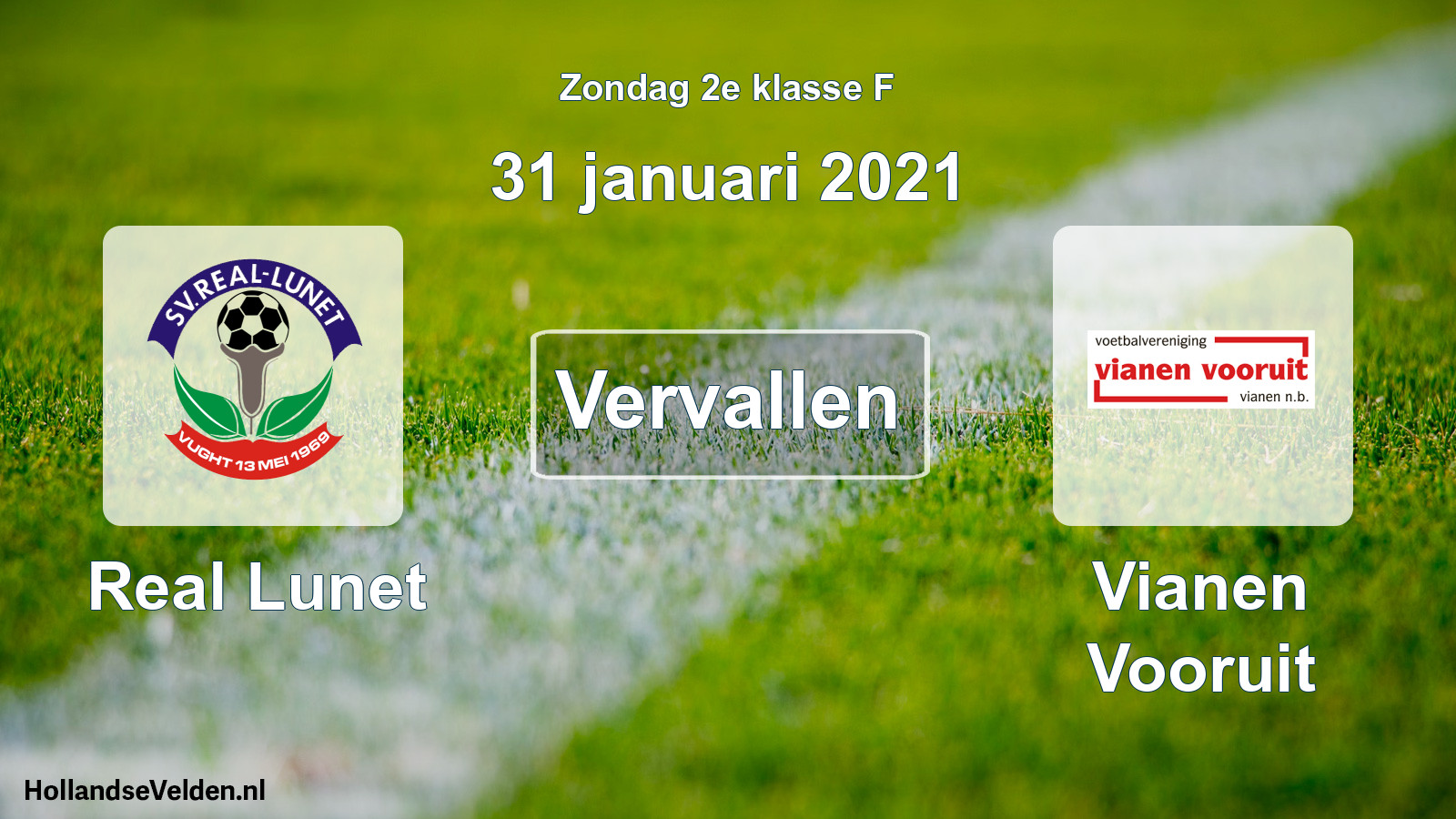 Scheduled Match: Real Lunet - Vianen Vooruit (31 January 2021)