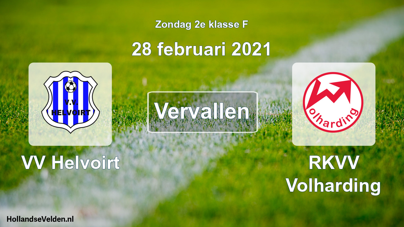 Scheduled Match: VV Helvoirt - RKVV Volharding (28 February 2021)
